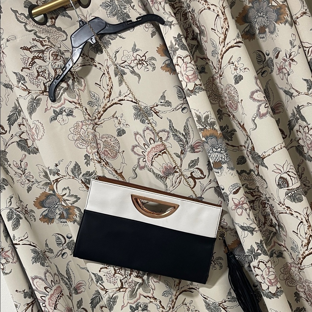 Source Unknown Black and White Clutch
